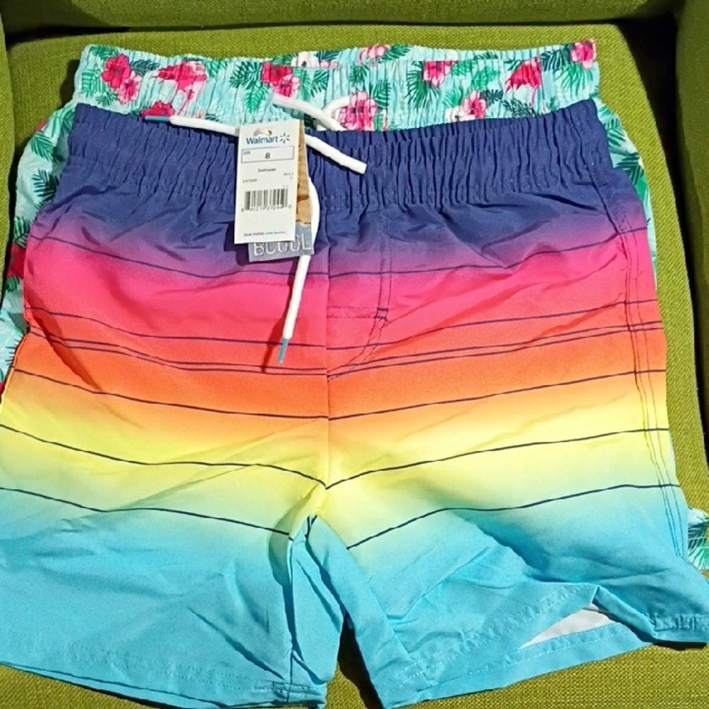 Colorful Gradient Swim Trunks for Kids